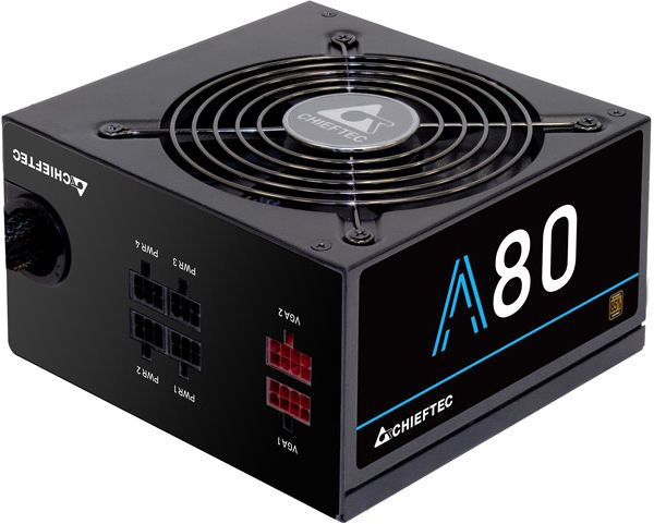 Блок живлення CHIEFTEC A-80 (550W), ATX v2.3, 230V, >85%, 120мм, 1xMB 24pin(20+4), 1xCPU 8pin(4+4), 4xMolex, 6xSATA, 2xPCIe 8pin(6+2), CE, CB, TUV, RoHS, Modular, Retail