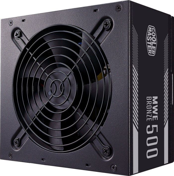 Блок живлення Cooler Master MWE Bronze V2 (500W), ATX v2.52, 100-240V, 85%, 80+ Bronze, 120мм, 1xMB 24pin(20+4), 1xCPU 8pin(4+4), 4xMolex, 6xSATA, 2xPCIe 8pin(6+2), CE, CB, TUV, FCC, RoHS, Retail