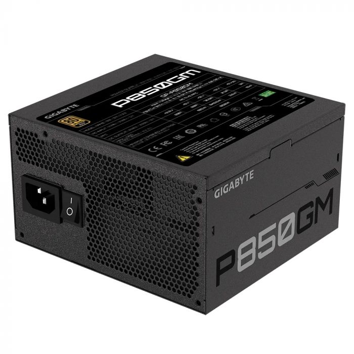 Блок живлення GIGABYTE P850G (850W) 80+GOLD, aPFC, 12см,20+4/2*4+4/8*SATA/4*PCIe/4,модульний