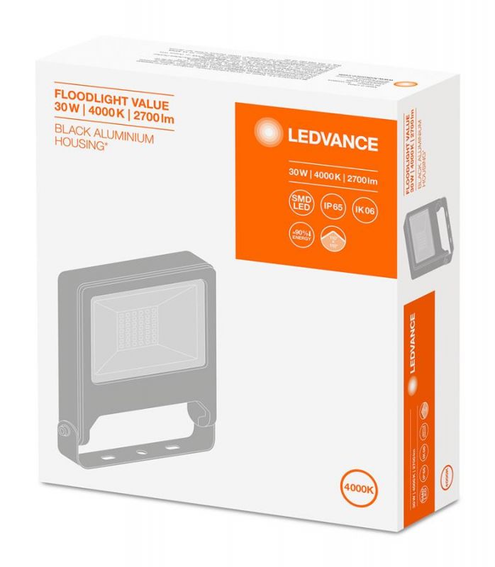 Прожектор LEDVANCE FLOOD VALUE 30W 2700Lm 4000K BK