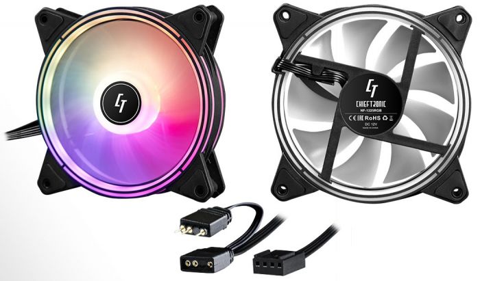 Корпусний вентилятор CHIEFTEC Chieftronic NOVA ARGB fan,120мм,1600об/хв,4pin PWM+3pin ARGB,16dBa,Single pack w/o HUB