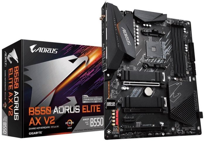 Материнська плата GIGABYTE B550 AORUS ELITE AX V2 sAM4 B550 4xDDR4 DP-HDMI M.2 802.11ax+BT5.0 SPDIF ATX