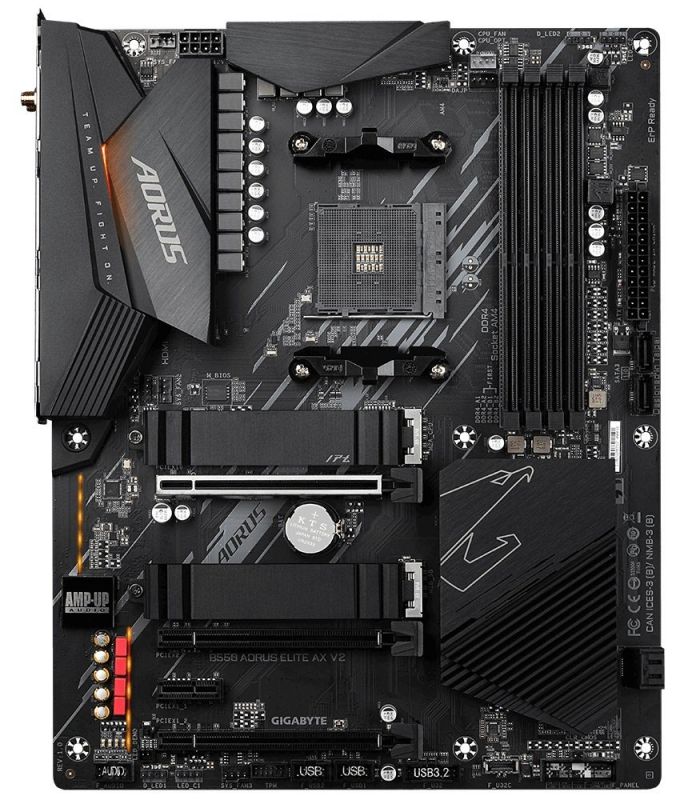 Материнська плата GIGABYTE B550 AORUS ELITE AX V2 sAM4 B550 4xDDR4 DP-HDMI M.2 802.11ax+BT5.0 SPDIF ATX