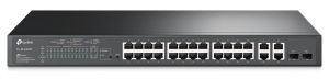 Комутатор TP-LINK TL-SL2428P 24xFE(24xPoE), 4xSFP, 250Вт, Некерований