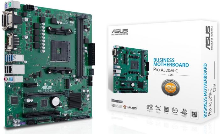 Материнcька плата ASUS PRO A520M-C/CSM sAM4 A520 2xDDR4 HDMI-DVI-VGA mATX