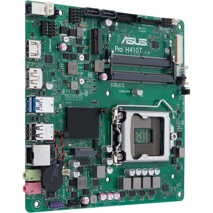 Материнcька плата ASUS PRO H410T/CSM s1200 H410 2xDDR4 SO-DIMM M.2 HDMI-DP-LVDS Thin mITX