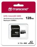 Карта пам'яті Transcend microSD 128GB C10 UHS-I U3 A2 R160/W125MB/s + SD