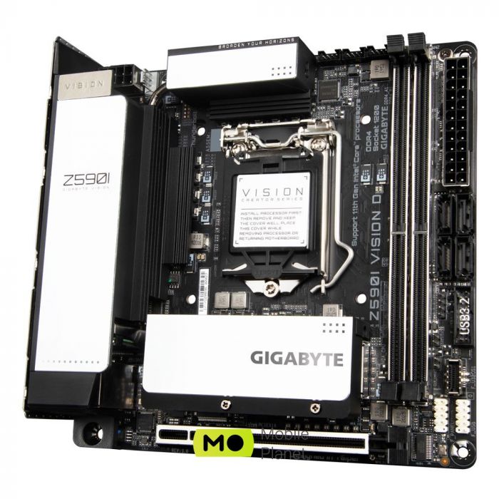 Материнська плата GIGABYTE Z590I VISION D s1200 Z590 2xDDR4 M.2 802.11ax+BT5.1 DP 2xThunderbolt 2.5GbE LAN mITX