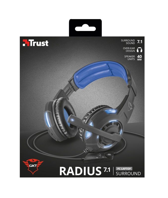 Гарнітура Trust GXT 350 Radius 7.1 Surround USB Black