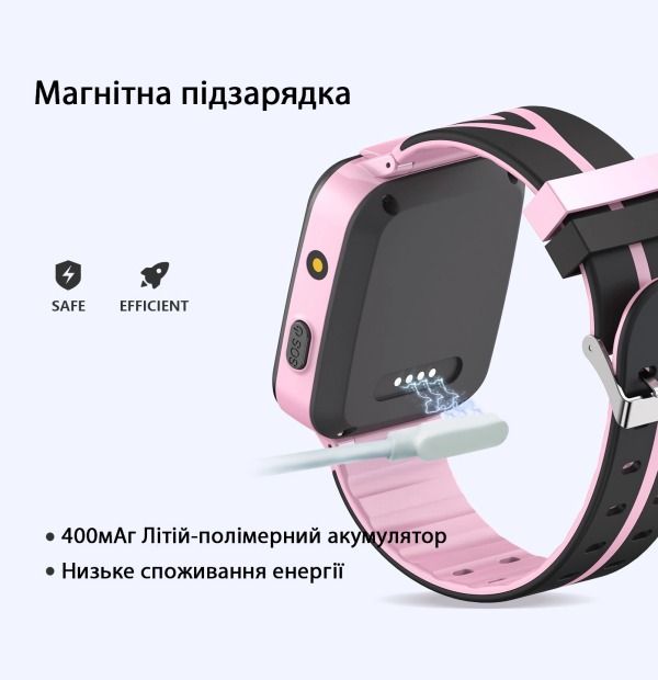 Дитячий GPS годинник-телефон GOGPS ME К07 рожевий