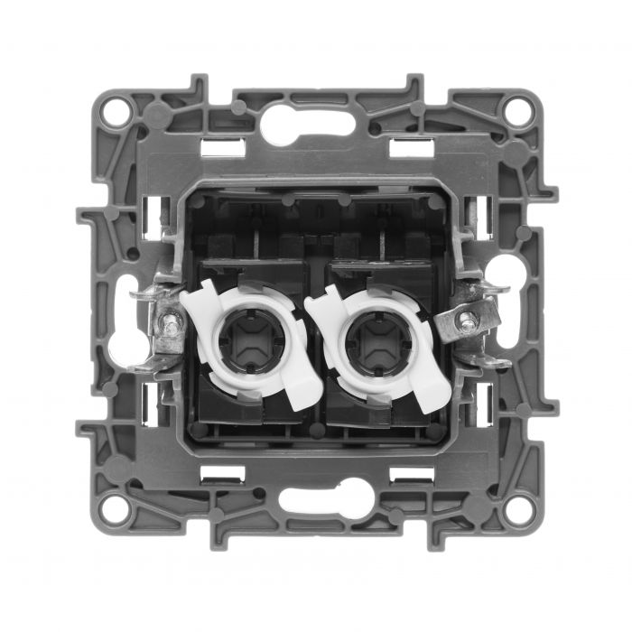 Розетка комп. подвійна RJ-45 кат 5е UTP внутр. Etika антрацит