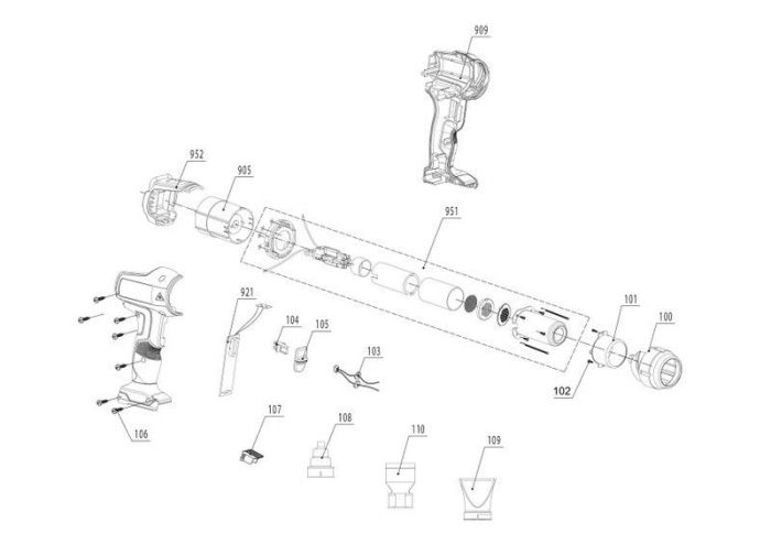 Фен промисловий Einhell TE-HA 18 Li-Solo, PXC, акум., 200л/мин, 350-550°C, 1.04кг, (без АКБ та ЗП)