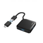 USB-хаб Hama 4 Ports USB 3.2, USB-C Adapter Black