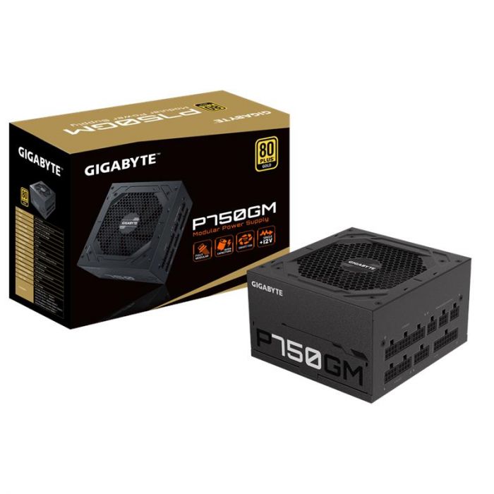 Блок живлення GIGABYTE P750GM (750W) 80+GOLD, aPFC, 12см,20+4/2*4+4/8*SATA/4*PCIe/4,модульний