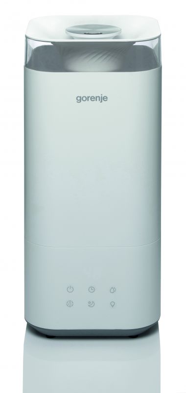 Зволожувач повітря Gorenje H50W/ 5 л/ 20 м2/ультразвуковий/ LEDдисплей/автовідключення/холодна пара/білий