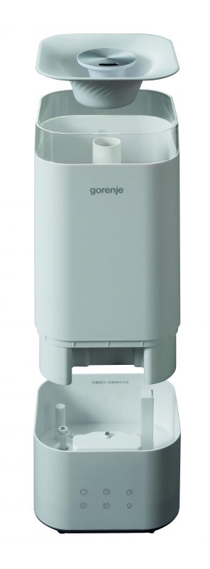 Зволожувач повітря Gorenje H50W/ 5 л/ 20 м2/ультразвуковий/ LEDдисплей/автовідключення/холодна пара/білий