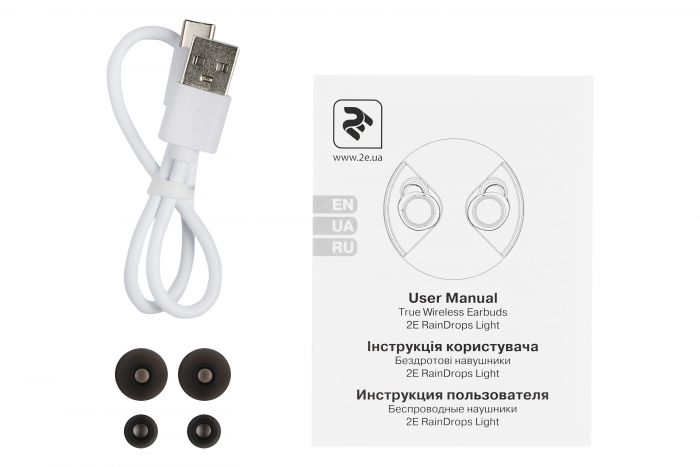 Навушники 2E RainDrops Light True Wireless Waterproof Mic White