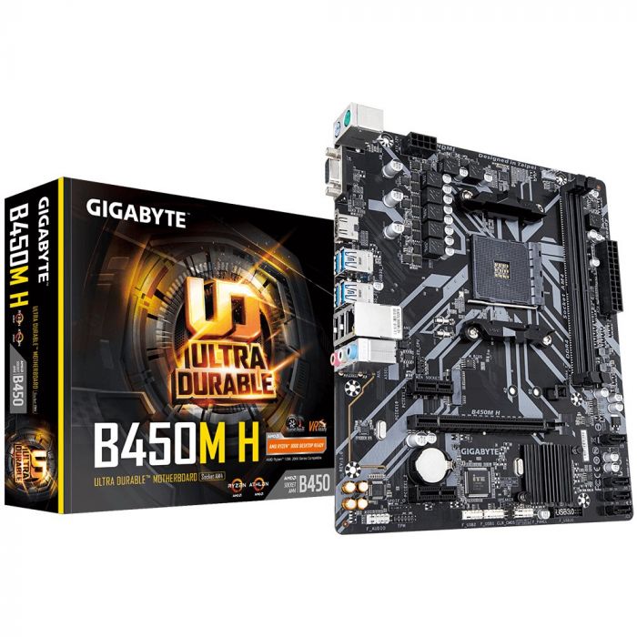 Материнська плата GIGABYTE B450M H sAM4 B450 2xDDR4 HDMI VGA mATX