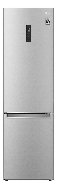 Холодильник з нижн. мороз. камерою LG GW-B509SAUM, 203х68х60см, 2 дв., Холод.відд. - 277л, Мороз. відд. - 107л, A++, NF, Інв., Зона свіжості, Зовнішн. диспл., Сірий