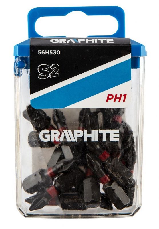 Біти ударні GRAPHITE, 20 шт., 1/4", PH1 x 25мм, сталь S2