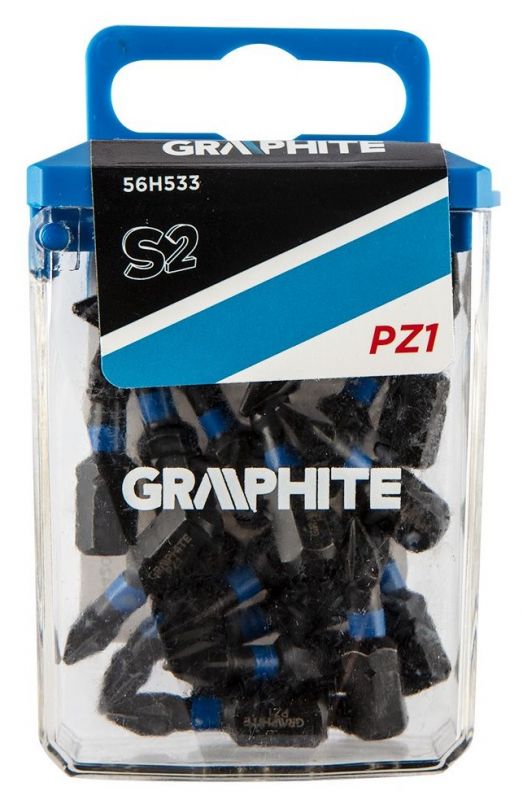 Біти ударні GRAPHITE, 20 шт., 1/4", PZ1 x 25мм, сталь S2