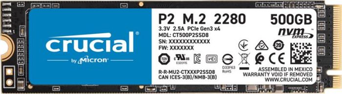 Накопичувач SSD Crucial M.2 500GB PCIe 3.0 x4 P2