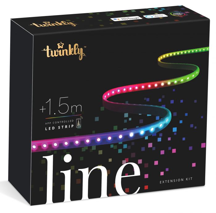 Smart LED Twinkly Line RGB, подовжувач TWL100STW-BEU 1,5м, Gen II, IP20, кабель чорний