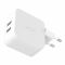 Мережевий ЗП Playa by Belkin Home Charger 12W DUAL USB 2.4A, white