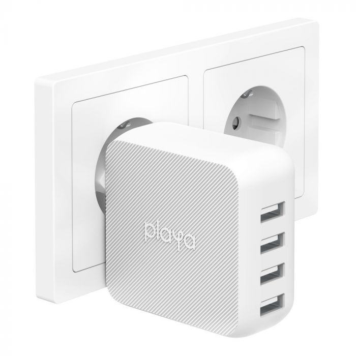 Мережевий ЗП Playa by Belkin Home Charger 40W 4-PORT USB 2.4A, white