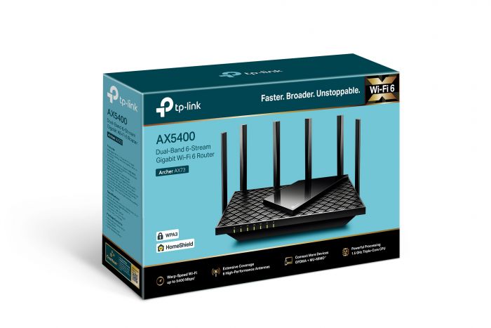 Маршрутизатор TP-LINK ARCHER AX73 AX5400 4xGE LAN 1xGE WAN USB 3.0 MU-MIMO OFDMA