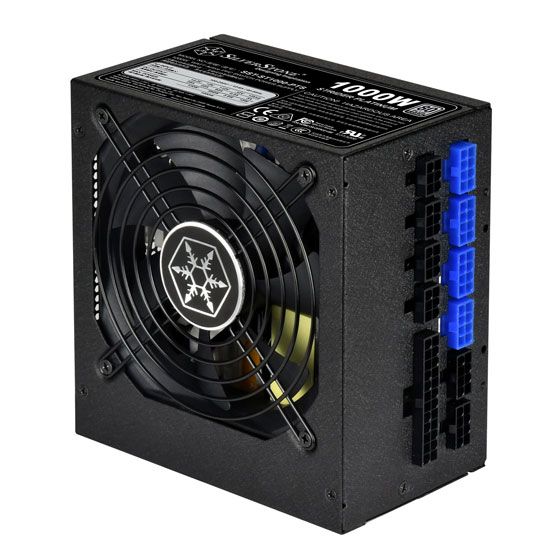 Блок живлення SilverStone STRIDER ST1000-PTS(1000W), 80+Platinum, aPFC, 12см, 24+2x8, 8xSATA, 8xPCIe, +6, модульний