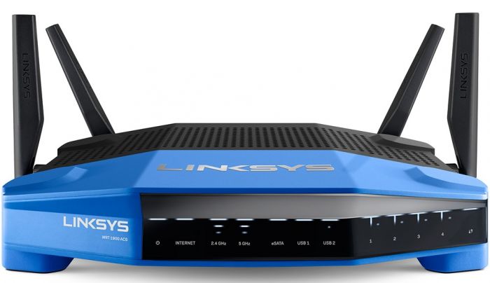 Маршрутизатор LINKSYS WRT1900ACS AC1900, 4xGE LAN, 1xGE WAN, 1xUSB3.0, USB2.0/eSATA, 4х зовнішн. ант.