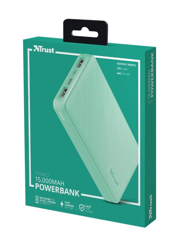 Портативний зарядний пристрій Power Bank Trust Primo 15000 mAh Mint