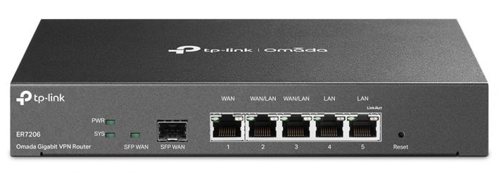 Мультисервісний маршрутизатор TP-LINK ER7206 2xGE LAN 1xGE WAN 2xGE LAN 1xSFP VPN Omada