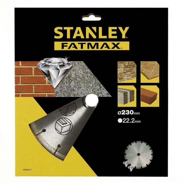 Диск алмазний Stanley, по бетону, цеглі, 230x22.2 мм