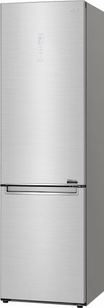 Холодильник з нижн. мороз. камерой LG GW-B509PSAP, 203х68х60см, 2 дв., Холод.відд. - 277л, Мороз. відд. - 107л, A+++-10%, NF, Лін., Зона свіжості, Зовнішн. диспл., Нержавіюча сталь