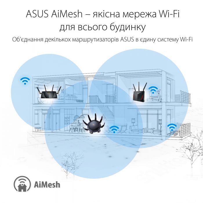 Маршрутизатор ASUS RT-AX89X AX6000 8xGE LAN 1xGE WAN 1x10GE 1xSFP+ 2xUSB3.1 MU-MIMO OFDMA MESH