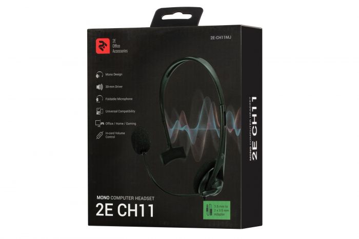 Гарнітура для ПК 2E CH11 Mono 3.5mm / 2*3.5mm