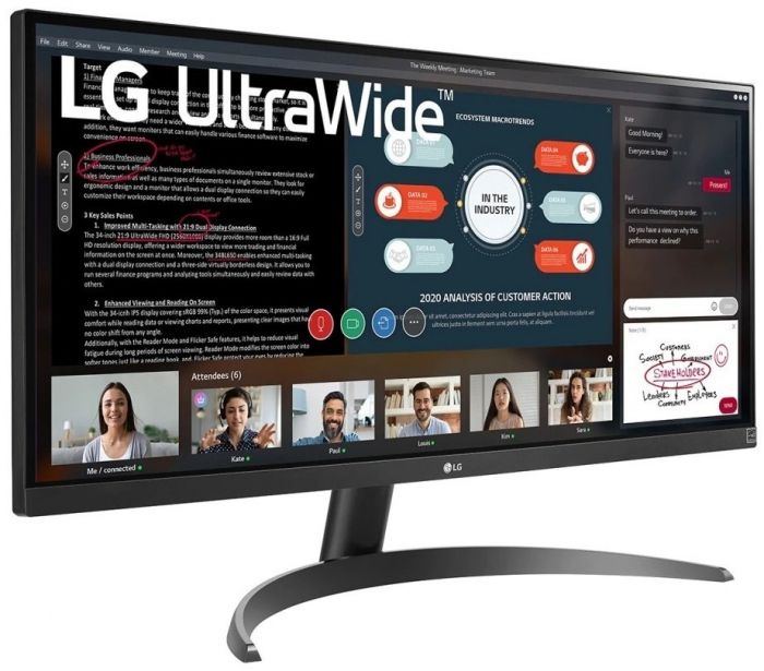 Монітор LG 29" 29WP500-B 2xHDMI, Audio, IPS, 2560x1080, sRGB99%, FreeSync, HDR10