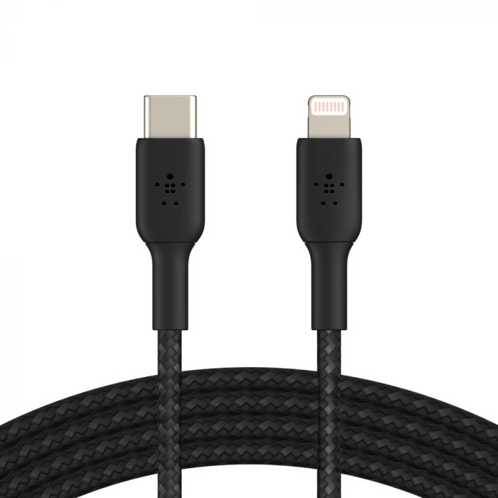 Кабель Belkin USB-С - Lightning, BRAIDED, 2m, black