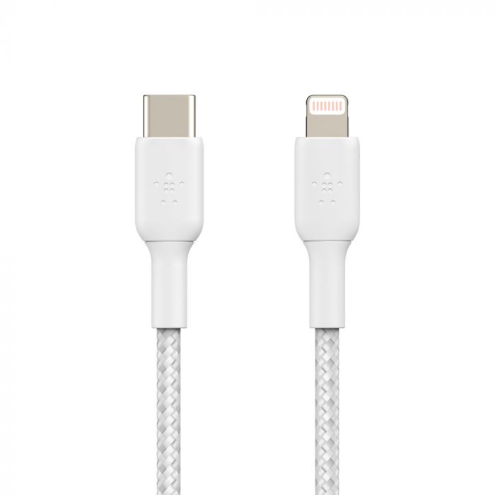 Кабель Belkin USB-С - Lightning, BRAIDED, 2m, white