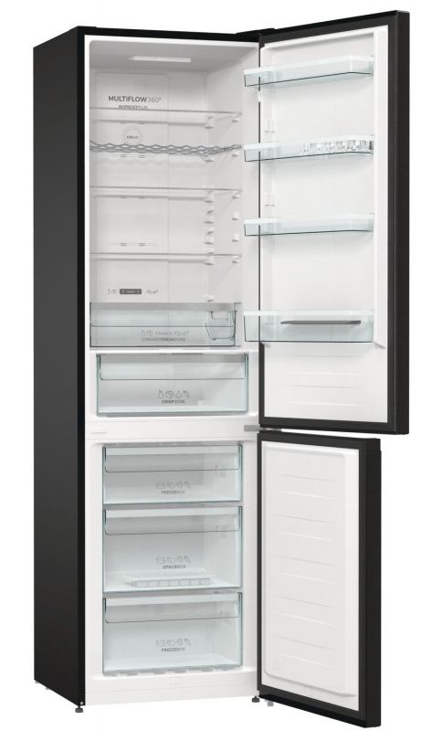 Холодильник з нижн. мороз. камерою Gorenje NRK620EABXL4, 200х60х60см, 2 двері, 235( 96)л, А++, Total NF , Зона св-ті, Зовн. Дисп