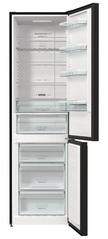 Холодильник з нижн. мороз. камерою Gorenje NRK620EABXL4, 200х60х60см, 2 двері, 235( 96)л, А++, Total NF , Зона св-ті, Зовн. Дисп