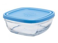 Миска квадратна Lys Carre з синьою кришкою 610 мл (14 см)