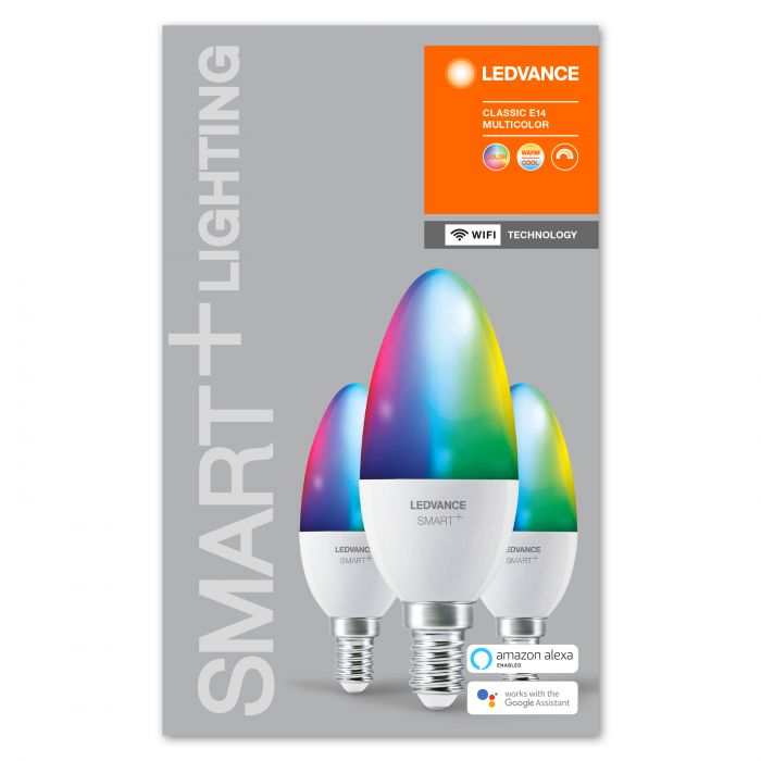 Набір ламп світлодіодних 3шт LEDVANCE SMART+ Candle B 40 E14 MULTICOLOR 4,9W (470Lm) 2700-6500K + RGB WiFi дім-их