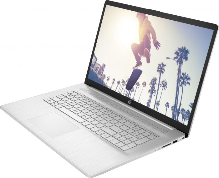 Ноутбук HP 17-cp0008ua 17.3" FHD IPS AG, AMD R5-5500U, 16GB, F512GB, UMA, DOS, сріблястий