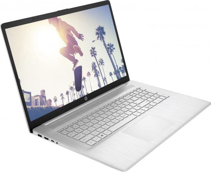 Ноутбук HP 17-cp0008ua 17.3" FHD IPS AG, AMD R5-5500U, 16GB, F512GB, UMA, DOS, сріблястий