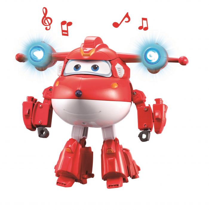 Ігрова фігурка-трансформер Super Wings Supercharge Lights&Sounds Jett, Джетт, світло, звук