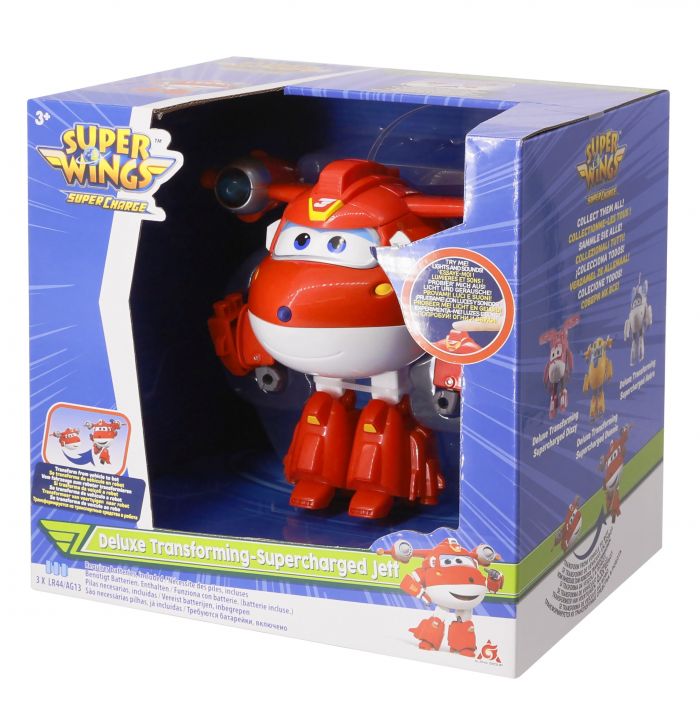 Ігрова фігурка-трансформер Super Wings Supercharge Lights&Sounds Jett, Джетт, світло, звук