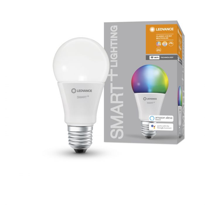 Лампа світлодіодна LEDVANCE SMART+ Classic A 60 E27 MULTICOLOR 9W (806Lm) 2700-6500K WiFi дім-ая